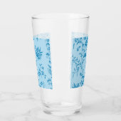 Verre Chic Stylish Blue Floral Damask Pattern Grand Bois (Gauche)