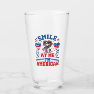 Verre Chien Beagle patriotique pour 4 juillet