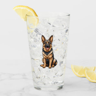 Verre Chien berger allemand souriant