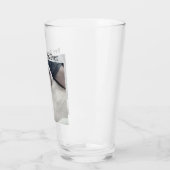 Verre Chien blanc mignon avec meilleur papa Pal jamais (Gauche)