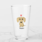 Verre Chien crème de bande dessinée de teckel (Devant)