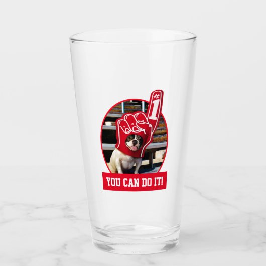 Verre Chien dans la main de mousse (Devant)