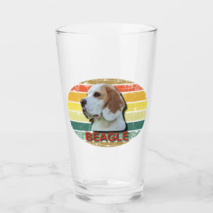 Verre Chien de chien de chien Beagle de Sunset rétro