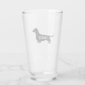 Verre Chien de saucisse de silhouette de teckel (Dos)
