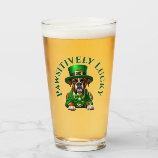 Verre Chien drôle de la Saint-Patrick, absolument chance (Devant (rempli))