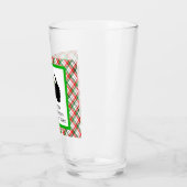 Verre Chien écossais customisé et Tartan Joyeux Noël (Gauche)