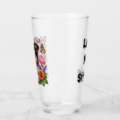 Verre Chien-mouton Shetland avec fleurs et papillons (Gauche)