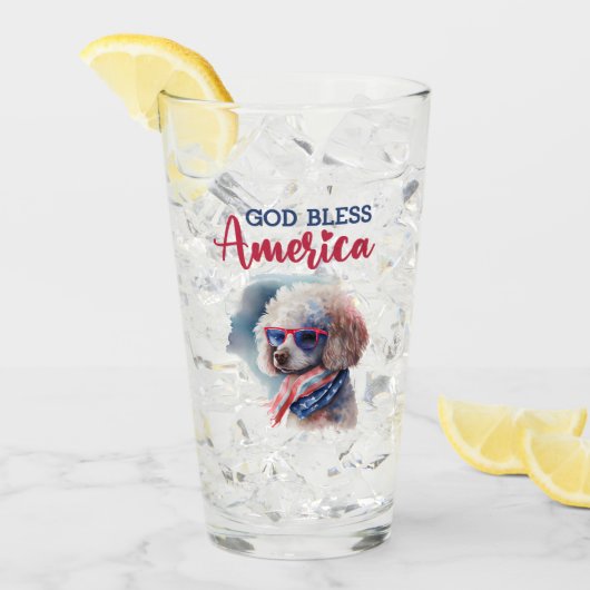 Verre Chien patriote-Caniche (Devant glace)