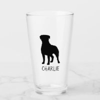 Chien Rottie personnalisé par silhouette de