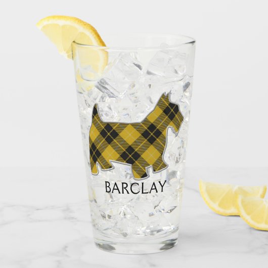 Verre Chien Scott Tartan Clan Barclay (Devant glace)