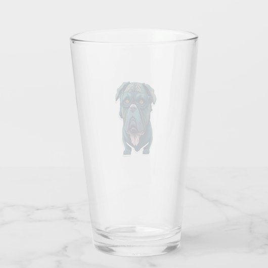 Verre Chien vert avec lunettes (Dos)