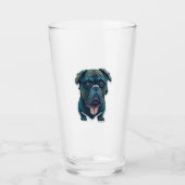 Verre Chien vert avec lunettes (Devant)