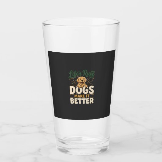 Verre Chiens drôles rendent mieux (Devant)