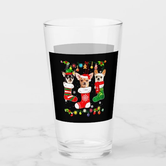 Verre Chihuahua Christmas Lights (Devant)