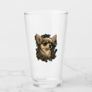 Verre Chihuahua Joyeux Noël X-Mas Tree Cute