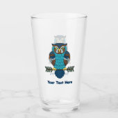 Verre Chouette d'art populaire nordique (Devant)