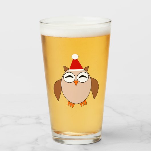 Verre Chouette de Noël (Devant (rempli))