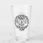 Verre Chouette tribale noire et blanche (Dos)