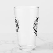 Verre Chouette tribale noire et blanche (Gauche)