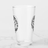 Verre Chouette tribale noire et blanche (Droite)