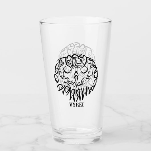 Verre Chouette tribale noire et blanche (Devant)