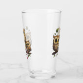 Verre Chouettes de dessin perchées sur une branche (Gauche)