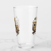 Verre Chouettes de dessin perchées sur une branche (Droite)