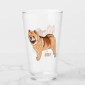 Verre Chow Chow dog cartoon (Devant)