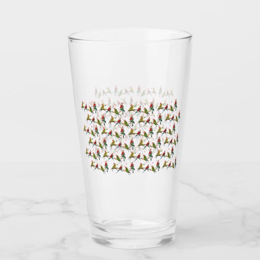 Verre Christmas Budgie Frenzy Glass (Devant)