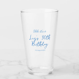 Verre chut c'est une date de 30e anniversaire nom bleu s