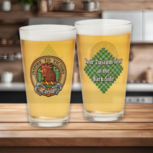 Verre Cimier de coq Clan Currie sur Tartan