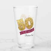 Verre Cinquante et fabuleux 50e anniversaire rose et or (Devant)