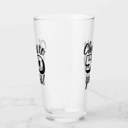 Verre cinquantième Acclamations d'anniversaire à 50 ans (Droite)