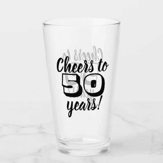 Verre cinquantième Acclamations d'anniversaire à 50 ans (Devant)