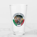 Verre Cinque Terre Italie Aquarelle Cercle Vintage<br><div class="desc">Design d'art de voyage rétro des Cinque Terre. Les Cinque Terre est une succession de villages balnéaires centenaires situés sur la côte accidentée de la Riviera italienne.</div>