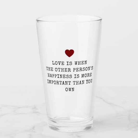 Verre Citation d'amour éditable pour la Saint-Valentin (Devant)