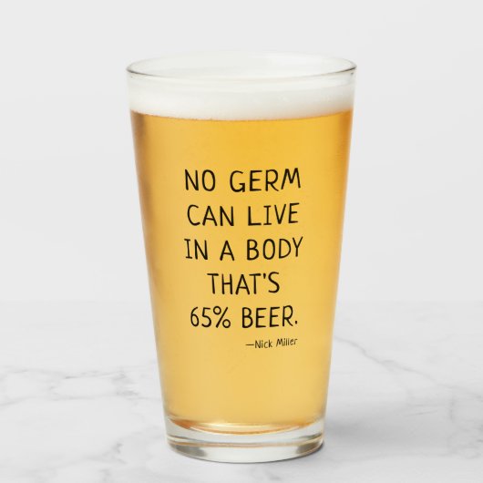 Verre Citation de bière amusante Nick Miller (Devant (rempli))