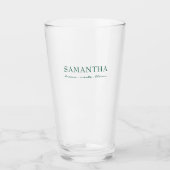 Verre Citation de nom d'écriture vert sauge positive (Devant)