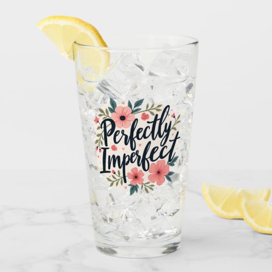 Verre Citation de typographie florale parfaitement impar (Devant glace)