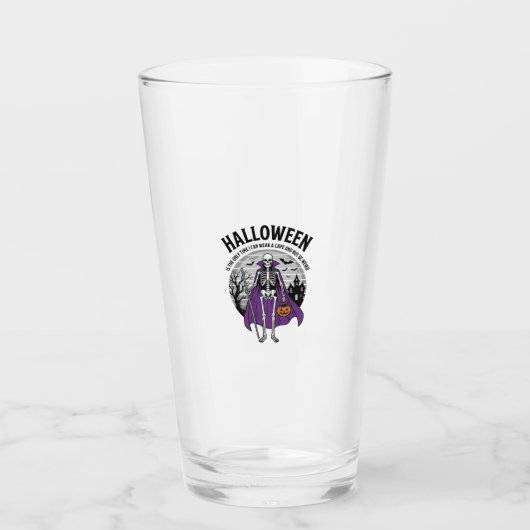 Verre Citation drôle de cape d'Halloween de squelette De (Devant)