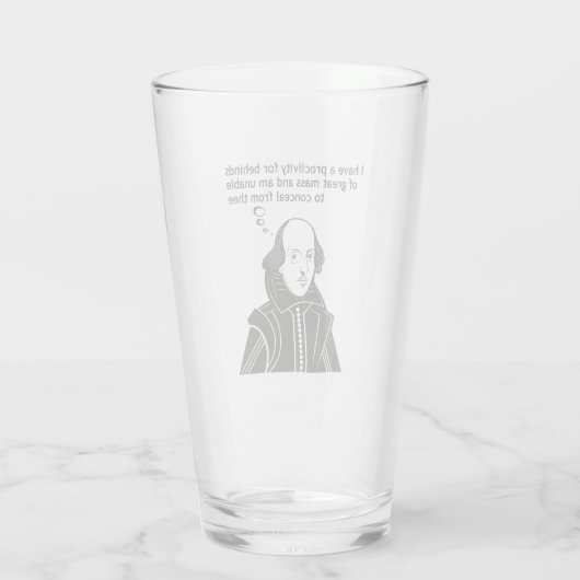 Verre Citation drôle de Shakespeare (Dos)