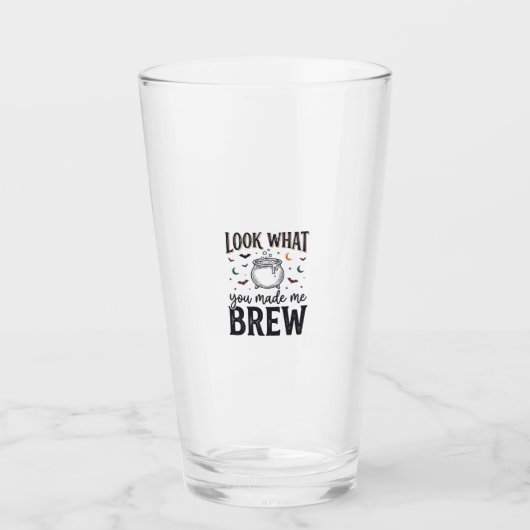Verre Citation drôle de sorcière d'Halloween Regarde ce  (Devant)