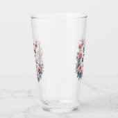 Verre Citation florale inspirante avec papillons (Gauche)