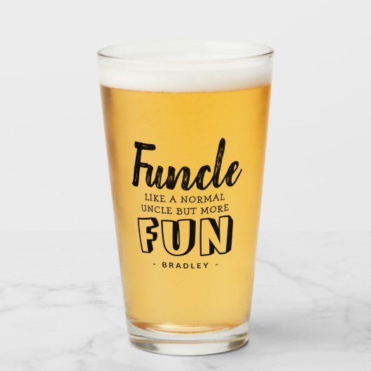 Verre Citation Funny moderne 'Funcle' | Oncle personnali (Devant (rempli))