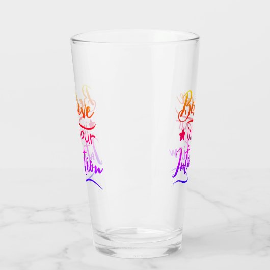 Verre Citation inspirante Croire en l'intuition spiritue (Gauche)