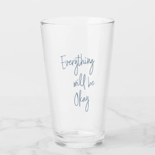 Verre Citation Inspiration Minimaliste Bleu Blancs