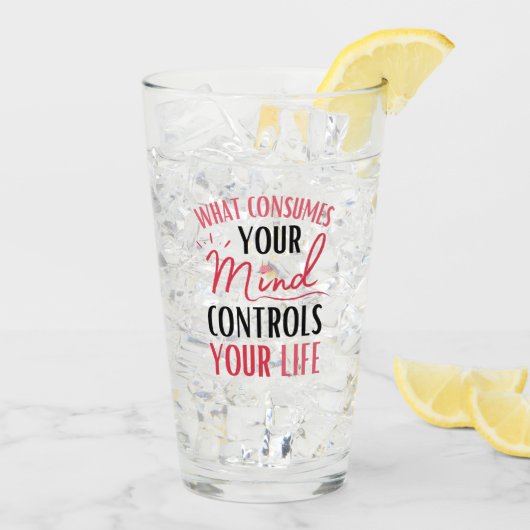 Verre Citation Inspirationnelle Affirmation de la pensée (Dos glace)