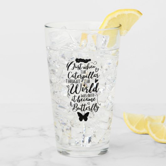 Verre Citation Inspirationnelle Affirmation de la pensée (Dos glace)