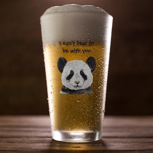 Verre Citation Romantique Moderne Avec Panda Noir Et Bla