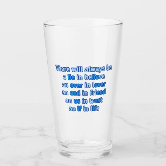 Verre citations sur l'amour, la vie et l'amitié (Devant)